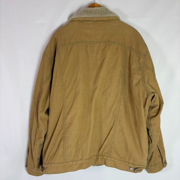 Vintage Levi's Corduroy Sherpa Lined Trucker Jacket Men's XXL Tan Beige Brown - Picture 4 of 16